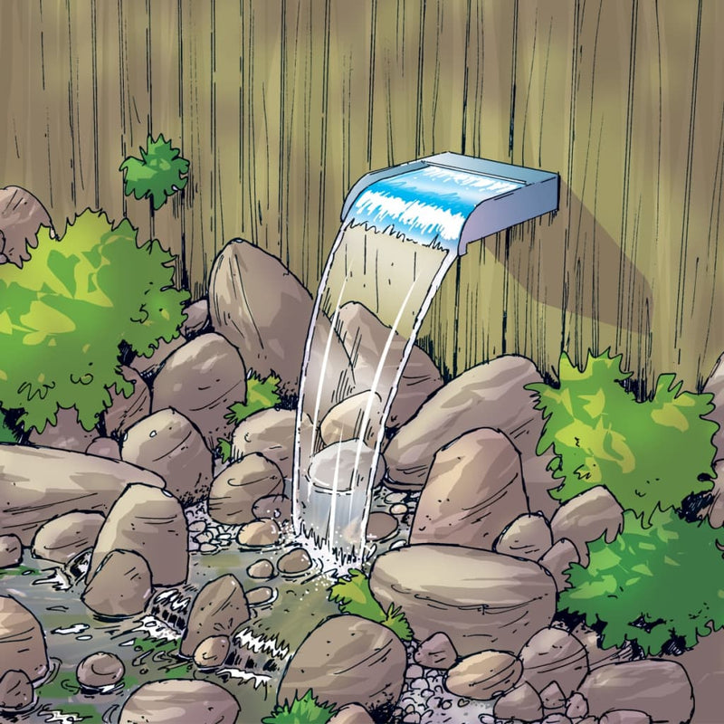 Load image into Gallery viewer, Ubbink nevada watervalschaal cascade 30 cm roestvrij staal