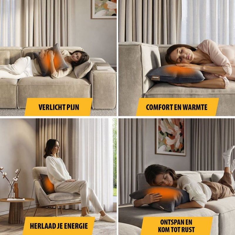 Load image into Gallery viewer, Tristar warmte kussen 45x45cm grijs incl powerbank