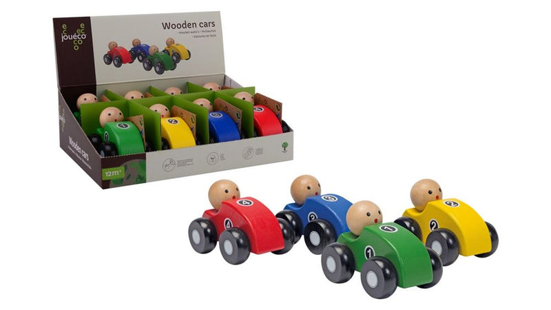 Load image into Gallery viewer, Houten auto's. 4 assortie. 3+
