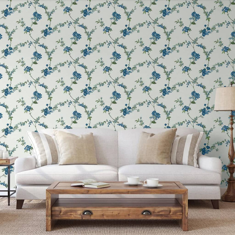Load image into Gallery viewer, DUTCH WALLCOVERINGS DUTCH WALLCOVERINGS Behang Flower lichtblauw