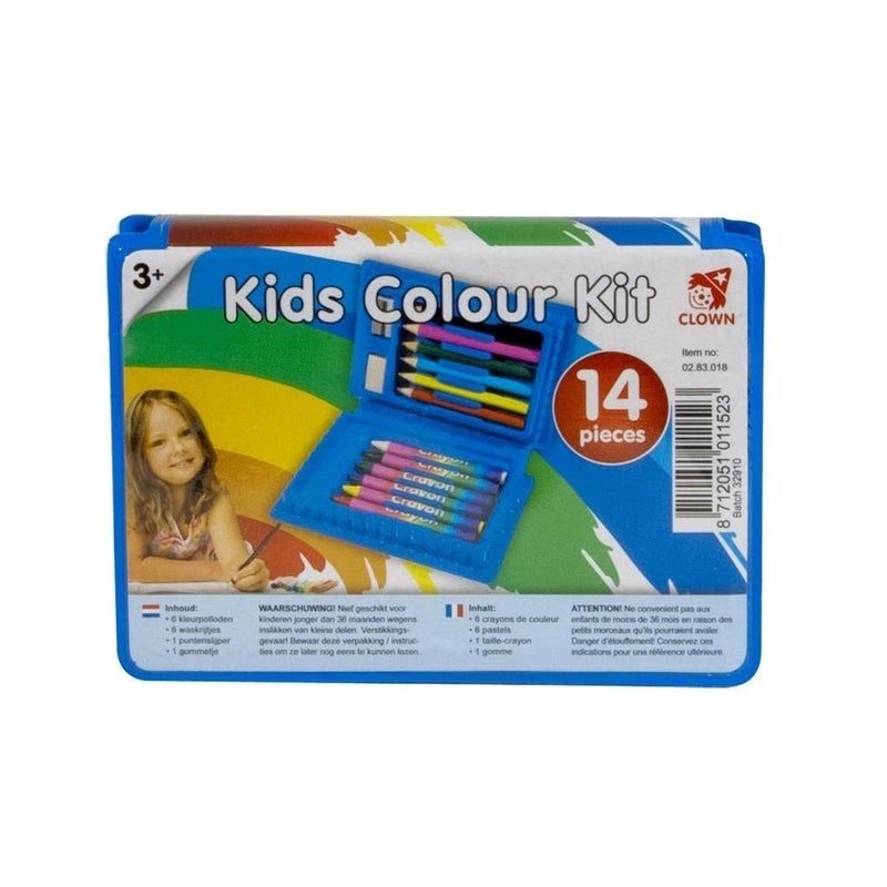 Load image into Gallery viewer, Clown kinder kleurkoffer 14-delig