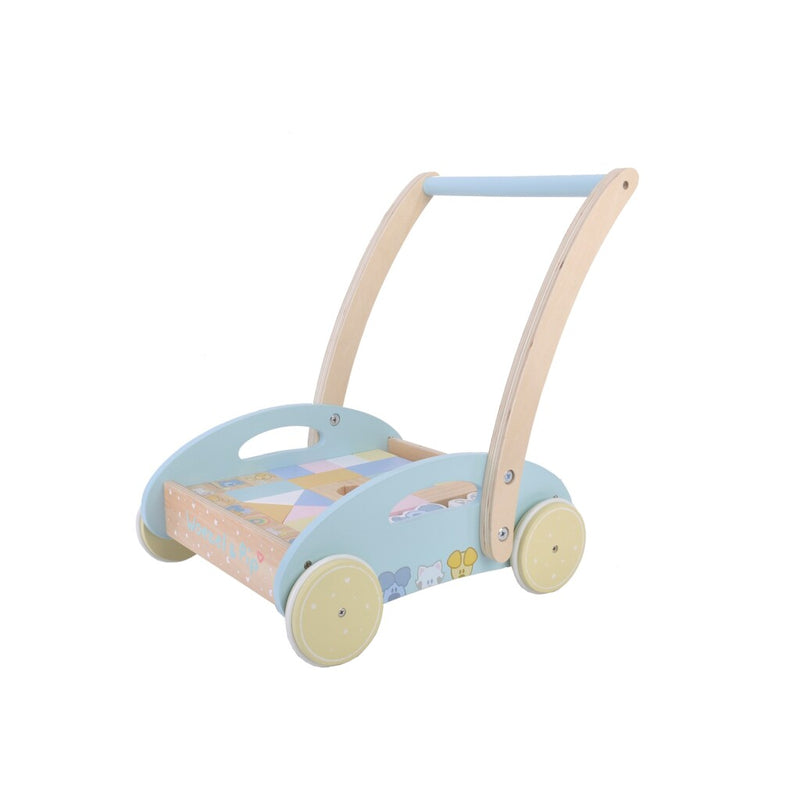 Load image into Gallery viewer, Rubo toys woezel en pip houten blokkenkar 27x35x36 cm