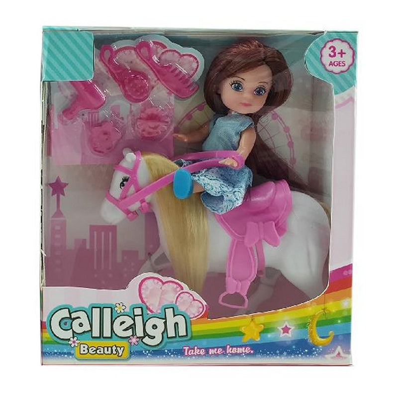 Load image into Gallery viewer, Basic calleigh mini paard met pop + accessoires