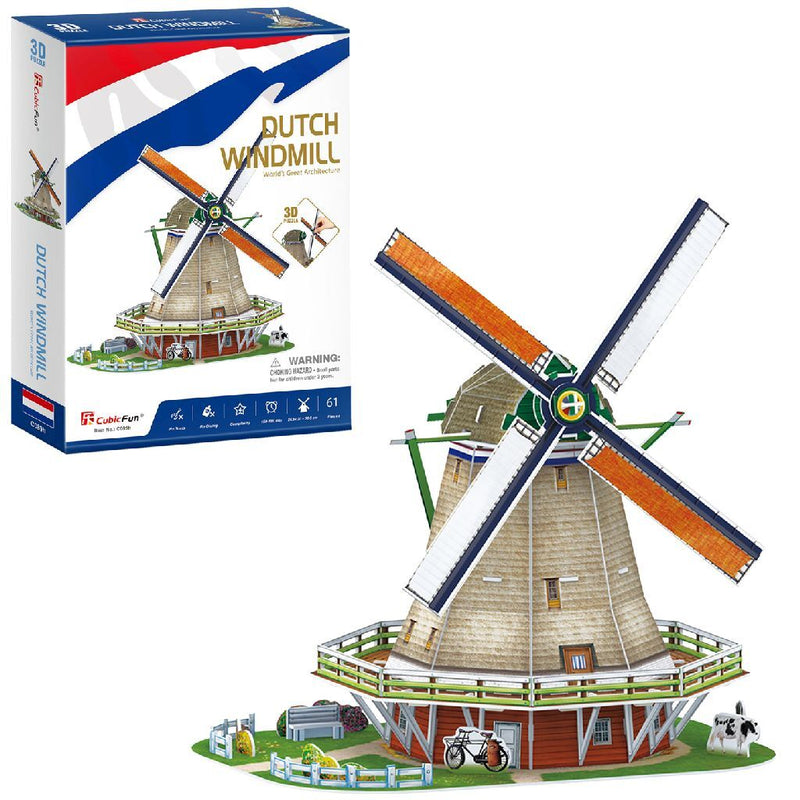 Afbeelding laden in galerijviewer, Cubic fun 3d puzzel hollandse windmolen 61 stukjes