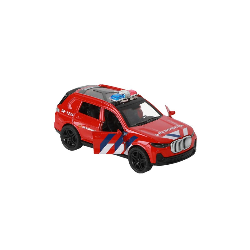 Load image into Gallery viewer, 112 pull-back brandweer suv 1:36 + licht en geluid