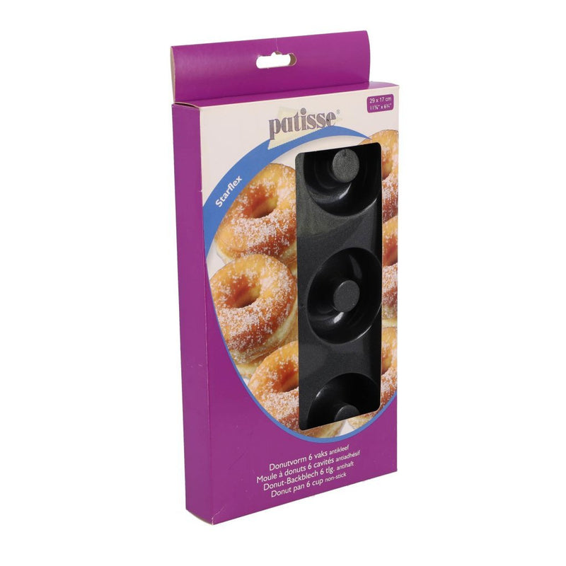 Load image into Gallery viewer, Patisse donutvorm 6 vaks 29x17 cm zwart siliconen
