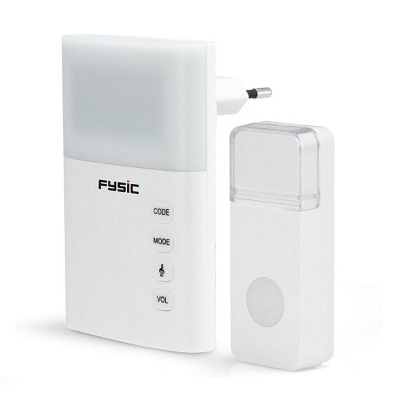 Load image into Gallery viewer, Fysic fd-110 draadloze deurbel met flits wit