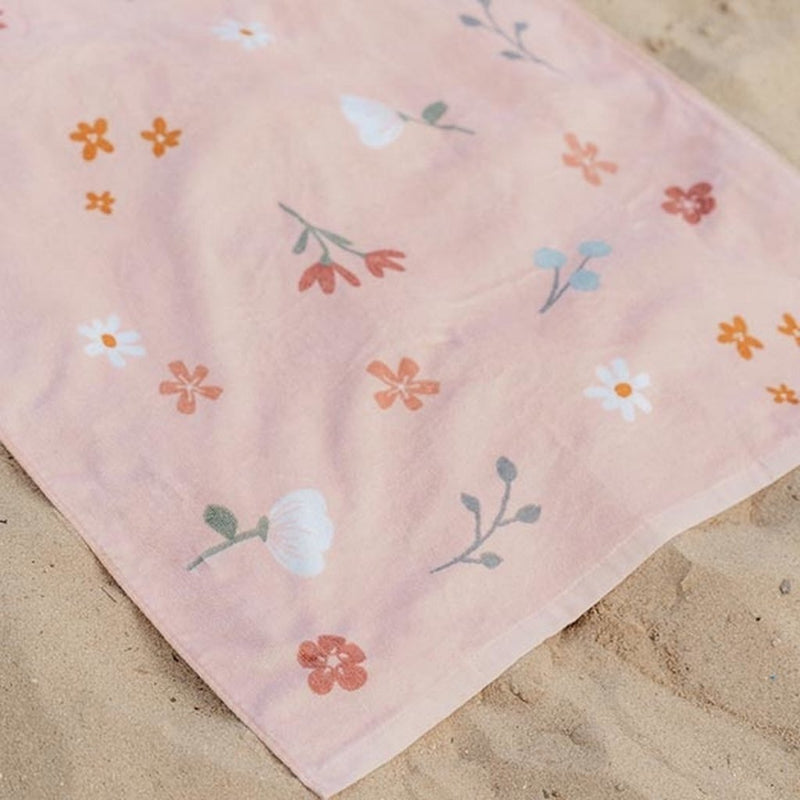 Afbeelding laden in galerijviewer, Merkloos sans marque little dutch pink flowers strandlaken 60x120 cm lichtroze