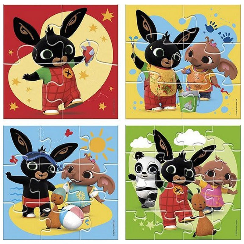 Load image into Gallery viewer, Bambolino bing puzzel 4 in 1 educatief peuter speelgoed - kinderpuzzel 4x6x9x16 stukjes leren puzzelen - cadeautip puzzel 3 jaar en ouder - toys