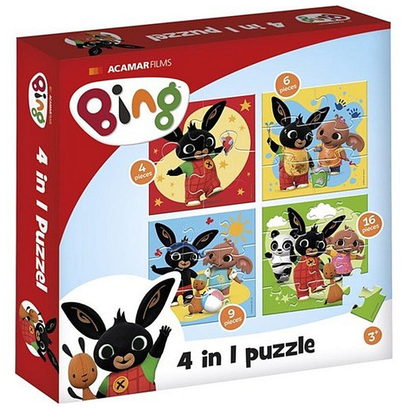 Load image into Gallery viewer, Bambolino bing puzzel 4 in 1 educatief peuter speelgoed - kinderpuzzel 4x6x9x16 stukjes leren puzzelen - cadeautip puzzel 3 jaar en ouder - toys