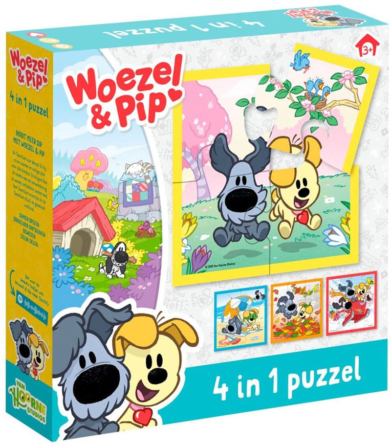 Load image into Gallery viewer, Bambolino woezel pip puzzel 4 in 1. 3+