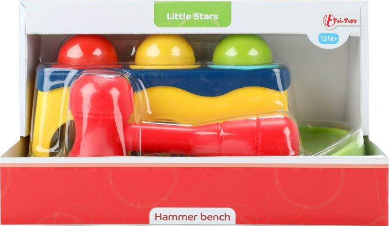 Load image into Gallery viewer, Little stars hamerbank met 3 rammelballen