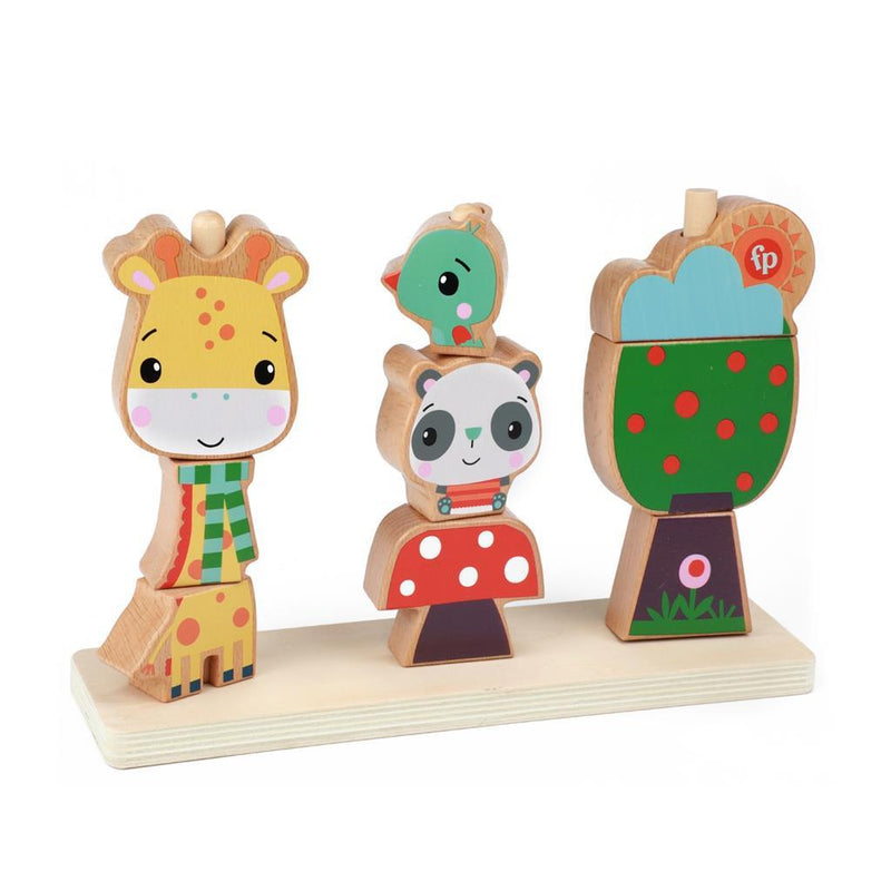 Afbeelding laden in galerijviewer, Fisher price 3d houten stapelpuzzel 9 stukjes