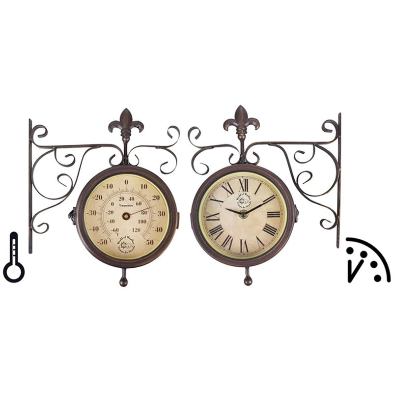 Load image into Gallery viewer, Esschert design stationsklok met thermometer tf005