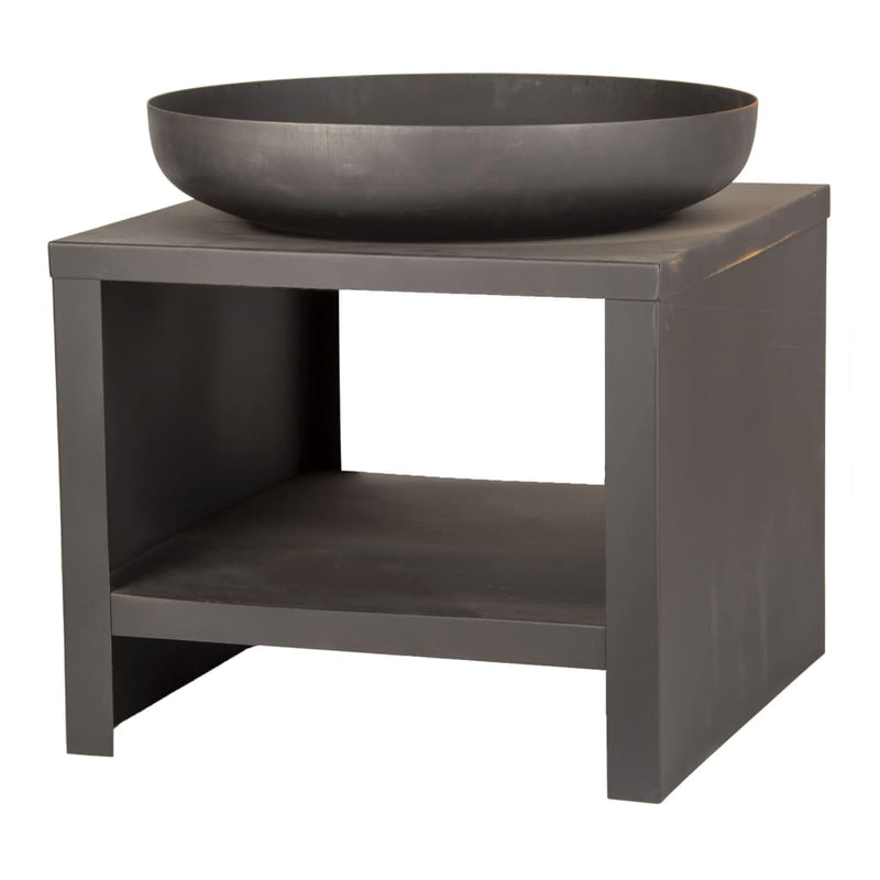 Load image into Gallery viewer, Esschert Design Esschert Design Vuurschaal met houtopslag 62 cm zwart