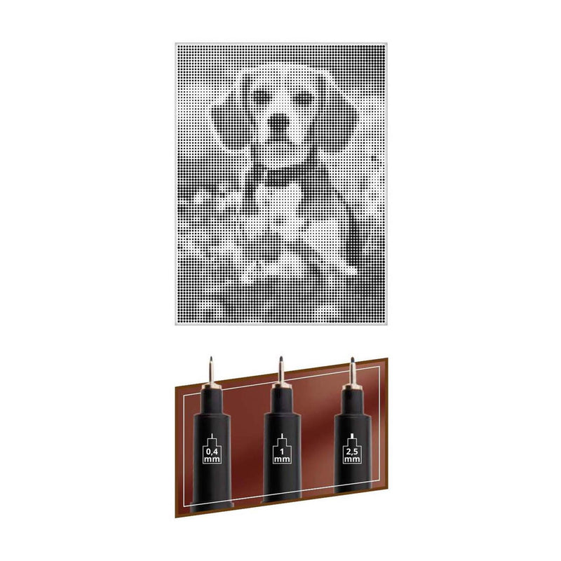 Afbeelding laden in galerijviewer, Craft id stippenkunst op doek hond - 40 x 30 cm - incl. fineliners