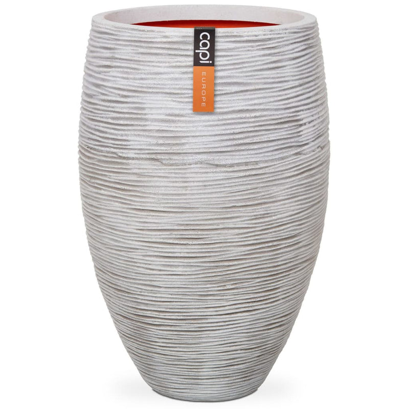 Load image into Gallery viewer, Capi bloempot nature rib elegant deluxe 40x60 cm ivoorkleur kofi1131