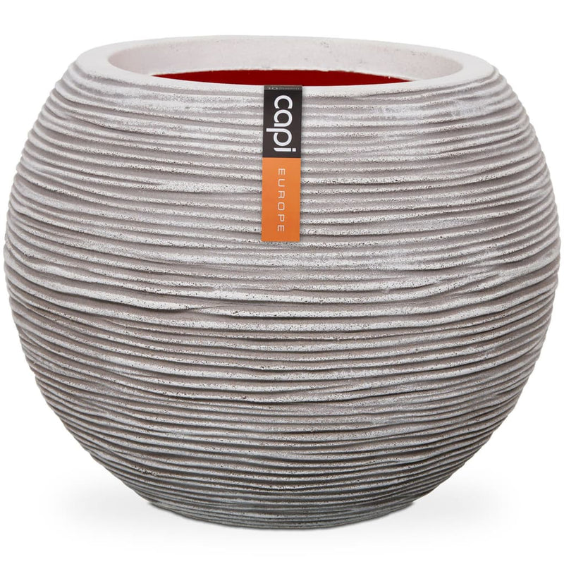 Load image into Gallery viewer, Capi bloempot nature rib bolvormig 40x32 cm ivoorkleurig kofi270