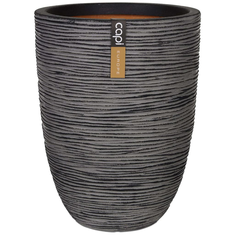 Load image into Gallery viewer, Capi bloempot nature rib elegant laag 36x47 cm antraciet kofz782