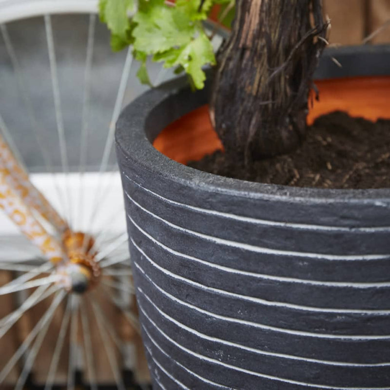 Load image into Gallery viewer, Capi bloempot nature row elegant laag 36x47 cm antraciet krwz782