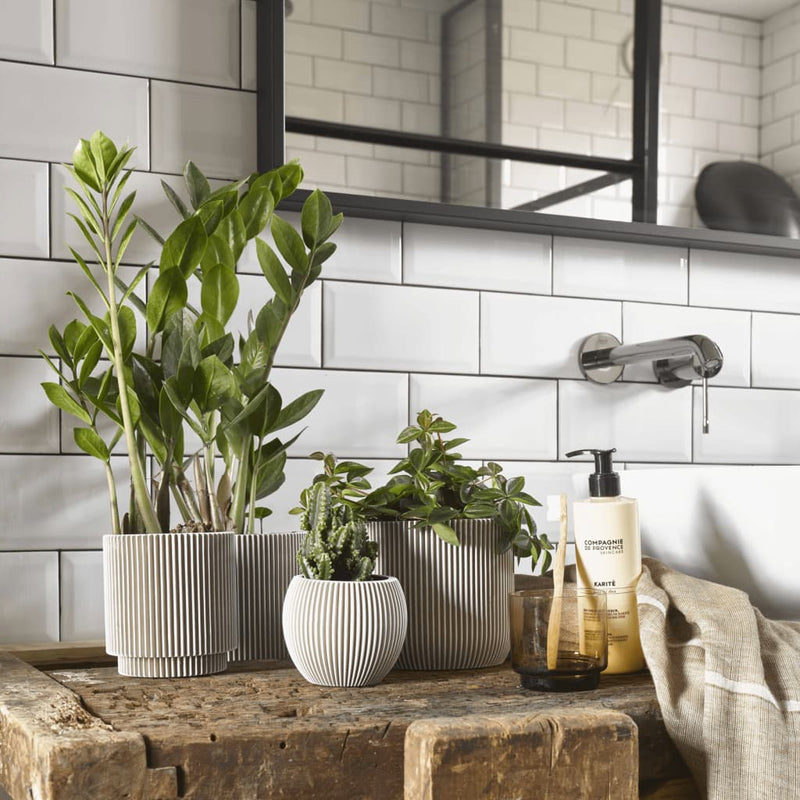 Load image into Gallery viewer, Capi Capi 4-delige Bloempottenset Groove ivoorkleurig