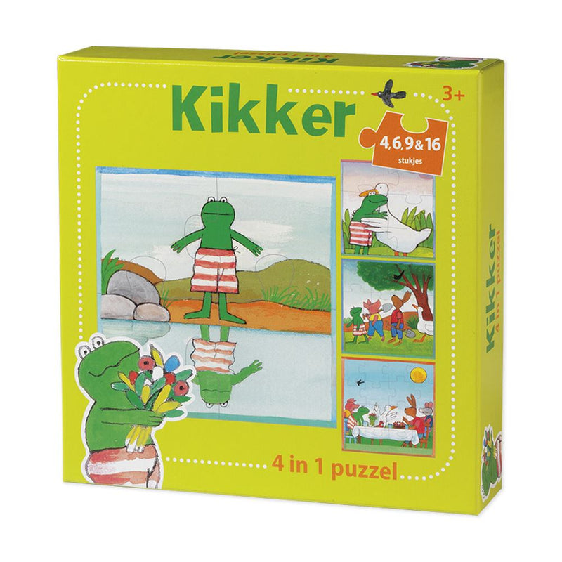 Load image into Gallery viewer, Bambolino kikker puzzel 4 in 1. 3+
