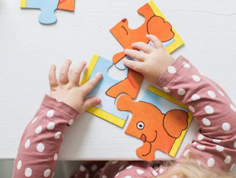 Load image into Gallery viewer, Bambolino dikkie dik puzzel 4 in 1. confetti 3+