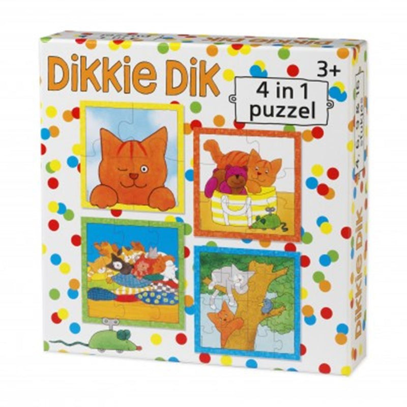 Load image into Gallery viewer, Bambolino dikkie dik puzzel 4 in 1. confetti 3+
