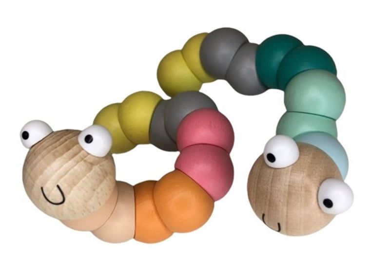 Load image into Gallery viewer, Houten wiggly worm. pastelkleur. 3+