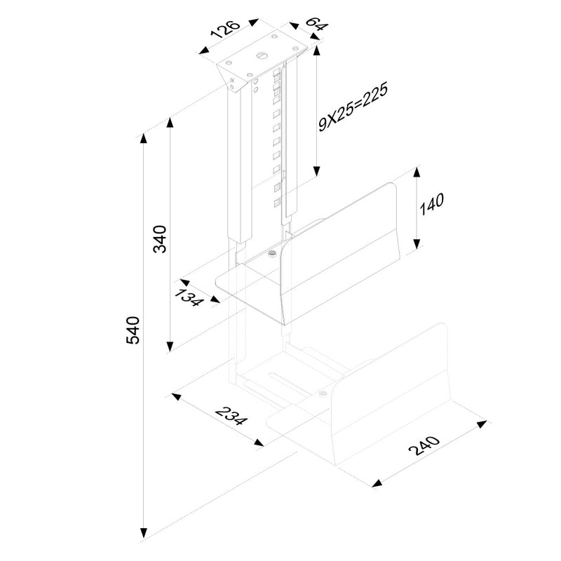 Load image into Gallery viewer, Newstar cpu-d200black pc bureausteun zwart