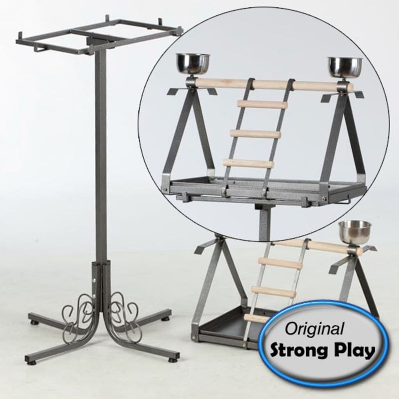 Load image into Gallery viewer, Strong Strong Papegaaienspeelplaats Livia de Luxe Grijs 57x52x134 cm 99041