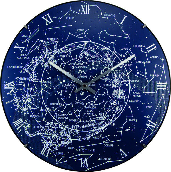 Load image into Gallery viewer, Nextime ne-3165 wandklok dia. 35 cm, bol glas, 'milky way dome'