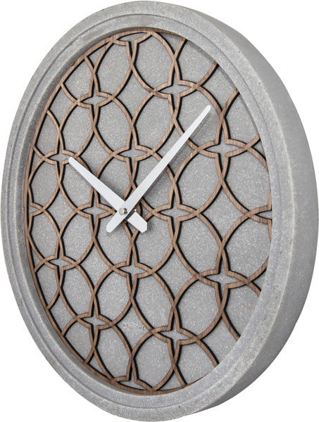 Load image into Gallery viewer, Nextime ne-3212br wandklok dia. 39.5 cm, polyresin hout, grijs