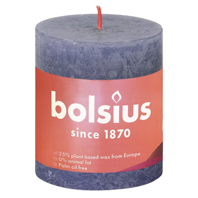 Load image into Gallery viewer, Bolsius Bolsius Stompkaarsen Shine 4 st rustiek 80x68 mm schemerblauw