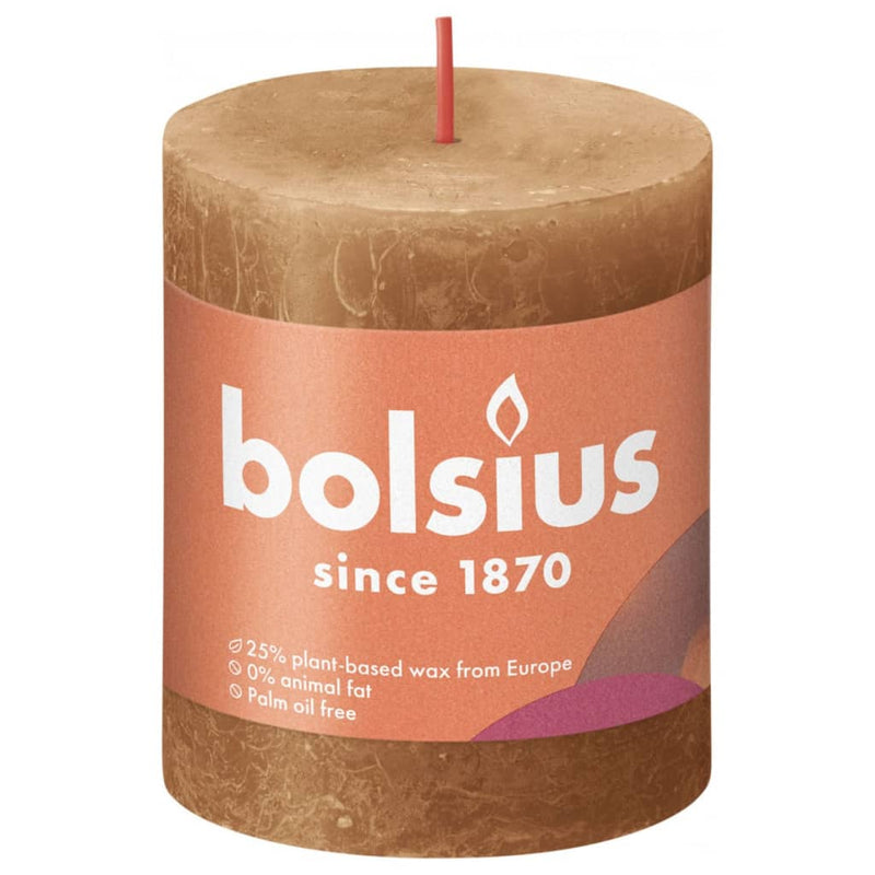 Load image into Gallery viewer, Bolsius Bolsius Stompkaarsen Shine 4 st rustiek 80x68 mm spice brown