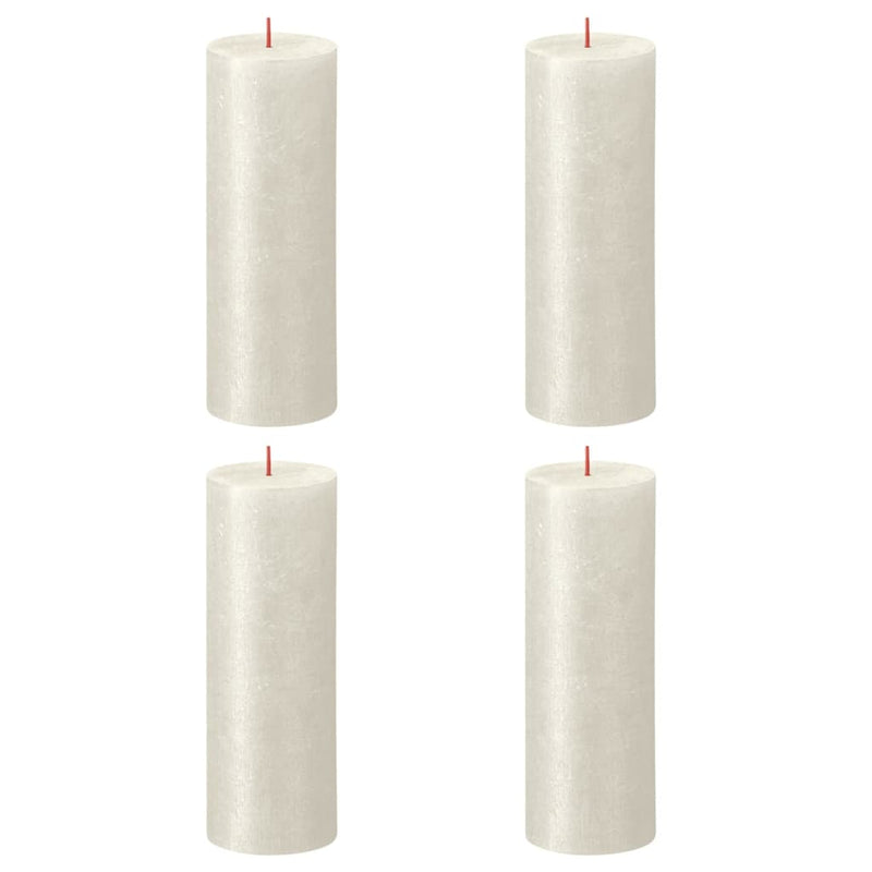 Load image into Gallery viewer, Bolsius Bolsius Stompkaarsen rustiek Shimmer 4 st 190x68 mm ivoorkleurig
