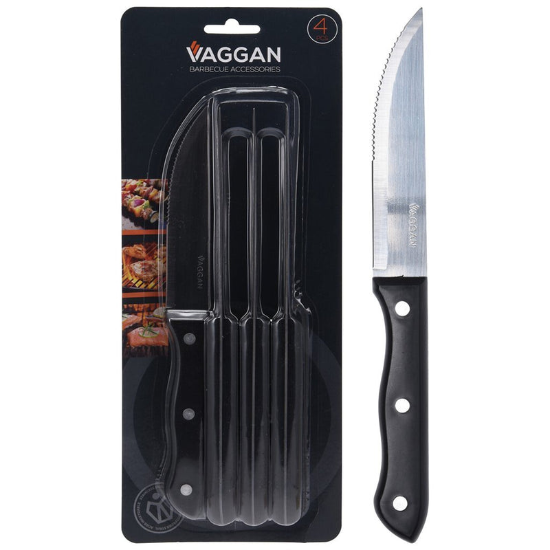 Load image into Gallery viewer, Vaggan steakmessen 4 stuks rvs zwart