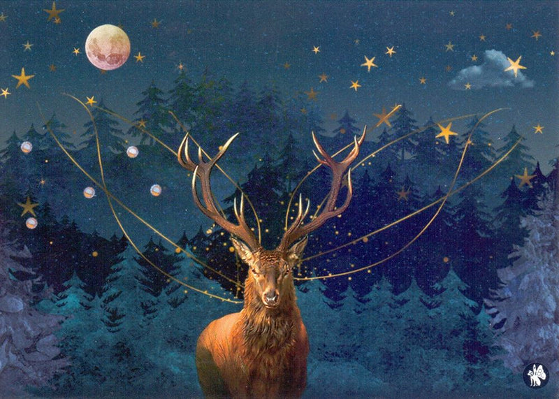 Load image into Gallery viewer, Prentbriefkaart cd10: christmas dee 6 st