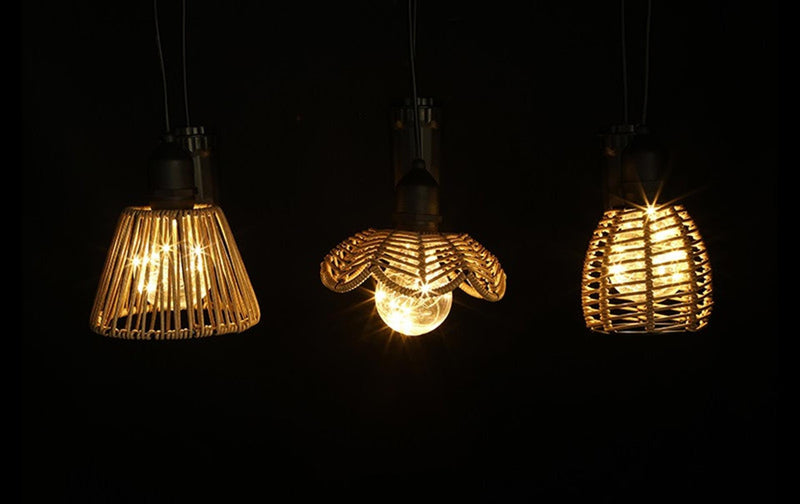Afbeelding laden in galerijviewer, Countryfield led hanglamp onora bruin 3 assorti 4,5x9x16cm