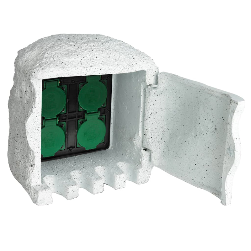 Load image into Gallery viewer, Vidaxl tuinstopcontact 4 ingangen waterproof resin wit