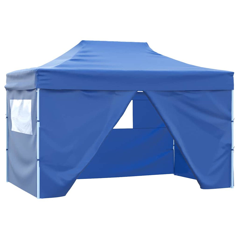 Load image into Gallery viewer, Vidaxl vouwtent pop-up met 4 zijwanden 3x4,5 m blauw