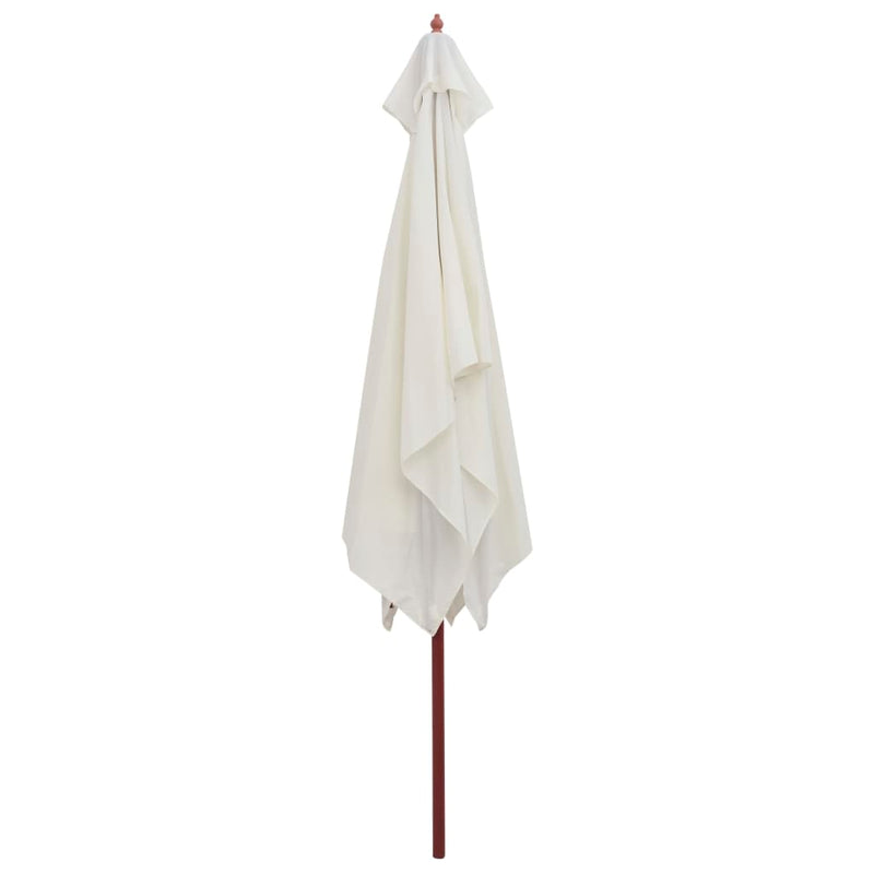 Load image into Gallery viewer, Vidaxl parasol met houten paal 200x300 cm crèmewit