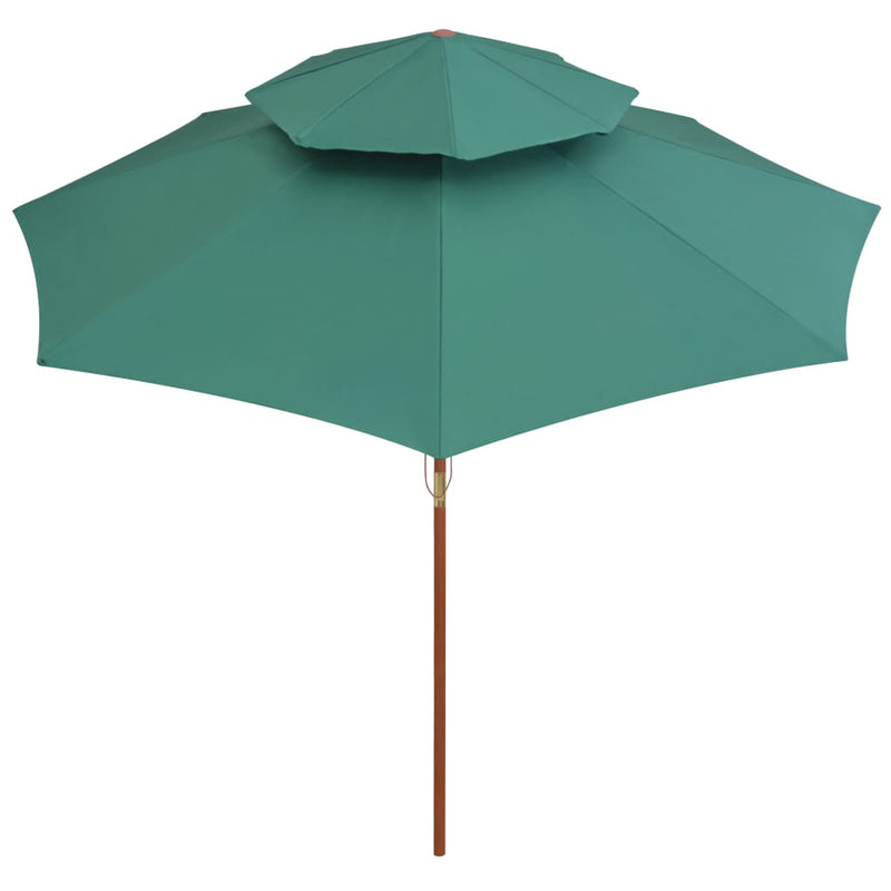 Load image into Gallery viewer, Vidaxl dubbeldekker parasol 270x270 cm houten paal groen