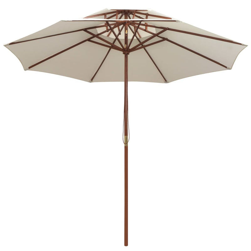 Load image into Gallery viewer, Vidaxl dubbeldekker parasol 270x270 cm houten paal crèmewit