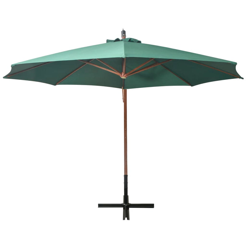 Load image into Gallery viewer, Vidaxl zweefparasol 350 cm houten paal groen