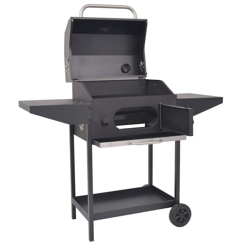 Load image into Gallery viewer, Vidaxl houtskoolbarbecue met onderplank zwart