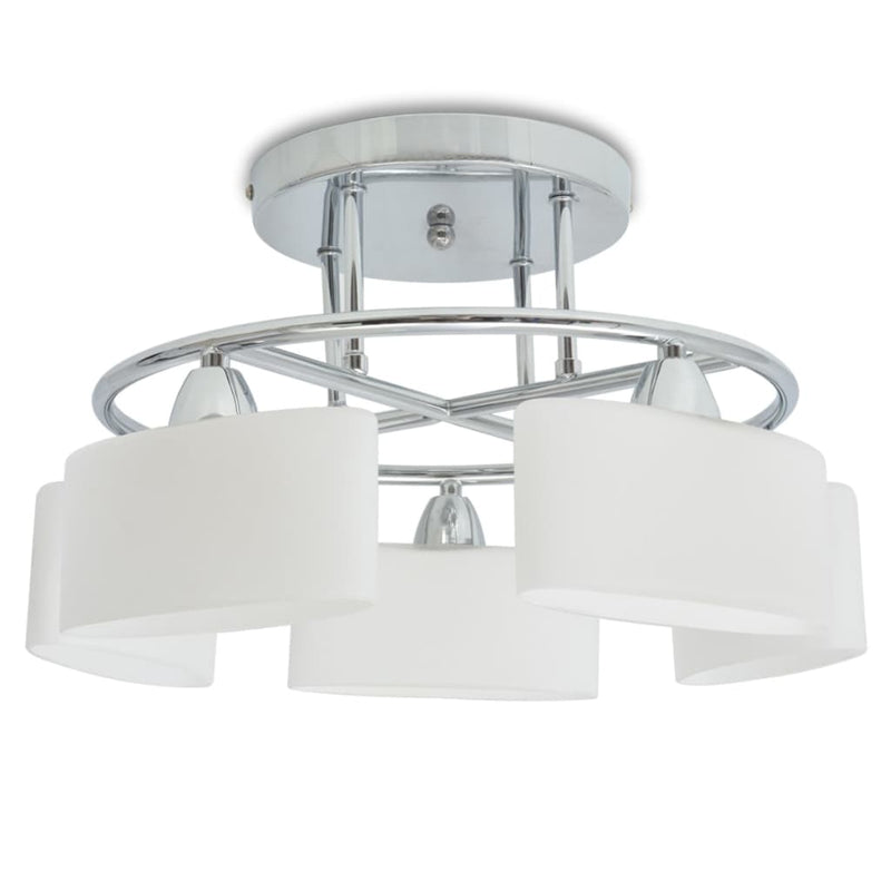 Load image into Gallery viewer, Vidaxl plafondlamp met ellipsvormige glazen kappen 5xe14 200w