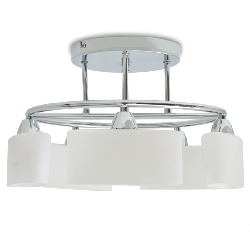 Load image into Gallery viewer, Vidaxl plafondlamp met ellipsvormige glazen kappen 5xe14 200w