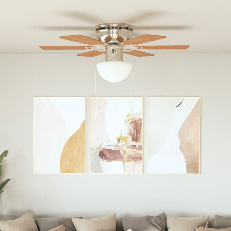 Load image into Gallery viewer, Vidaxl plafondventilator met lamp 82 cm lichtbruin