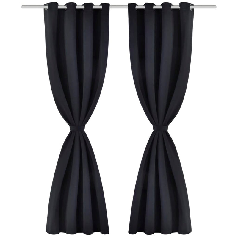 Load image into Gallery viewer, Vidaxl gordijn met metalen ringen verduisterend 270x245 zwart